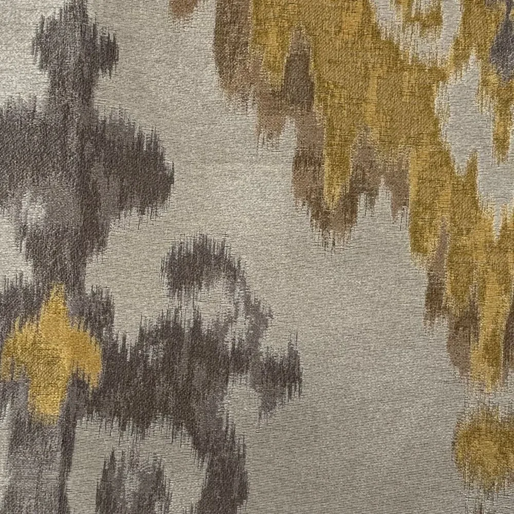 Kravet Exotic Travel Silver Gold Gray Polyester/Silk Blend Fabric Sample/Remnant
